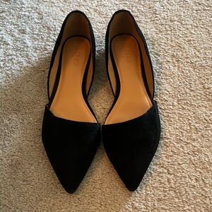 J Crew Black Suede Flats, worn once